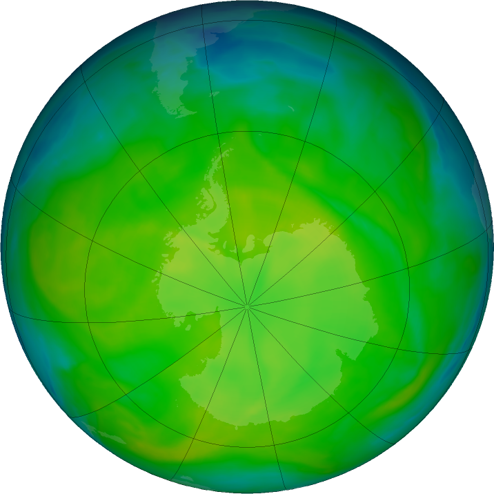 Antarctic ozone map for 26 November 2016